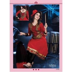 Manufacturers Exporters and Wholesale Suppliers of Stylish Red Anarkali Suit Surat Gujarat
